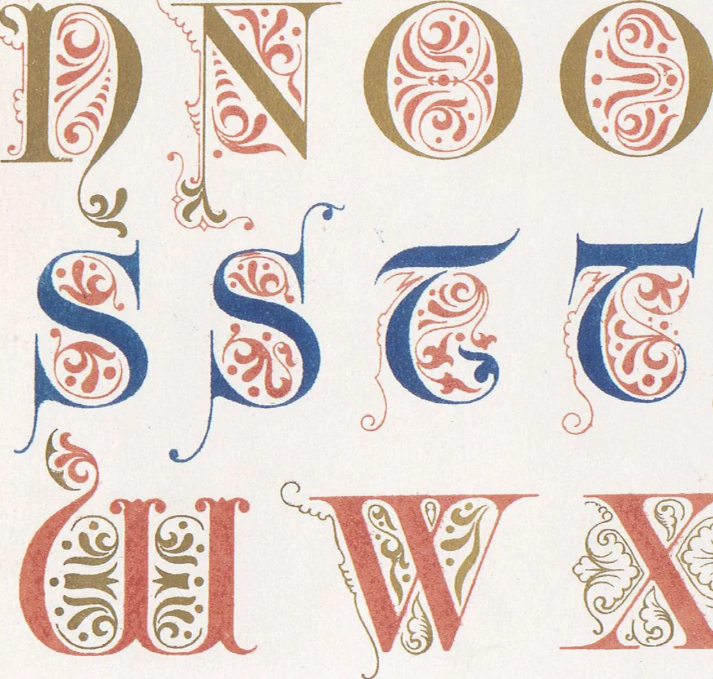 An illustration from Dondorf's Alphabete : eine Sammlung von Musterblättern der verschiedensten Schriftarten älterer und neuerer Zeit ... / [zusammengestellt von Fr. Christmann], 1873, leaf 20