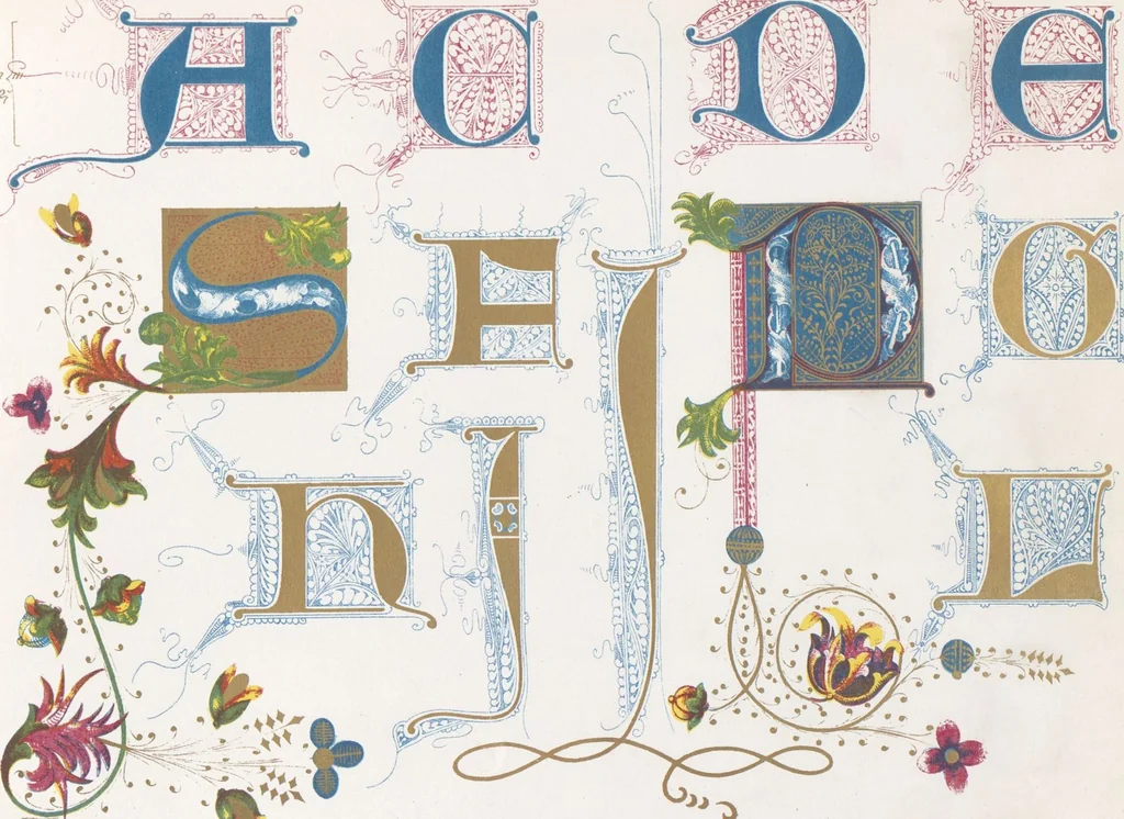 An illustration from Dondorf's Alphabete : eine Sammlung von Musterblättern der verschiedensten Schriftarten älterer und neuerer Zeit ... / [zusammengestellt von Fr. Christmann], 1873, leaf 21