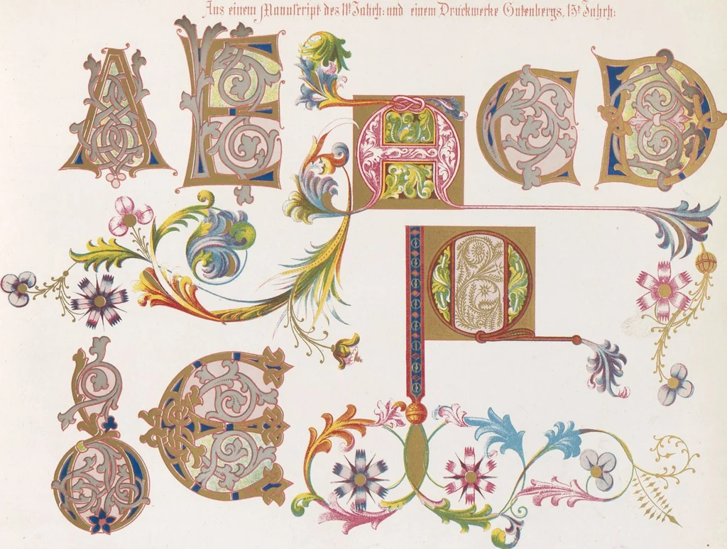 An illustration from Dondorf's Alphabete : eine Sammlung von Musterblättern der verschiedensten Schriftarten älterer und neuerer Zeit ... / [zusammengestellt von Fr. Christmann], 1873, leaf 27