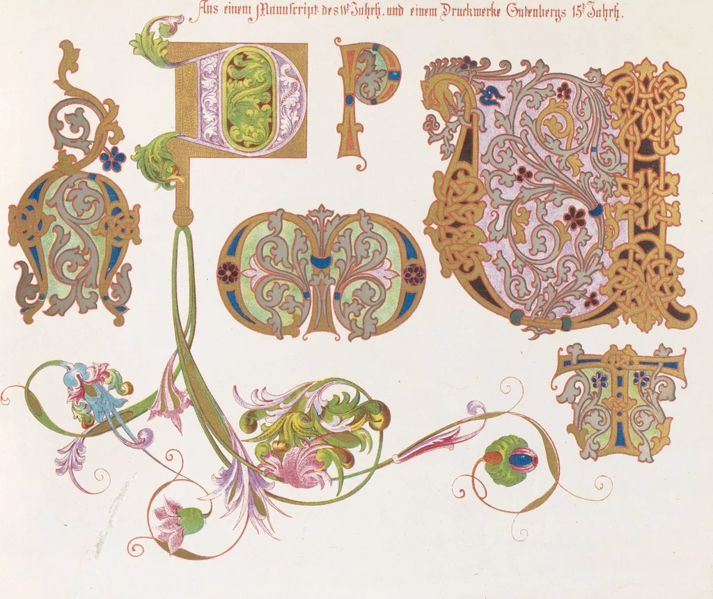 An illustration from Dondorf's Alphabete : eine Sammlung von Musterblättern der verschiedensten Schriftarten älterer und neuerer Zeit ... / [zusammengestellt von Fr. Christmann], 1873, leaf 29