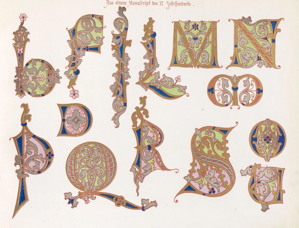 An illustration from Dondorf's Alphabete : eine Sammlung von Musterblättern der verschiedensten Schriftarten älterer und neuerer Zeit ... / [zusammengestellt von Fr. Christmann], 1873, leaf 30