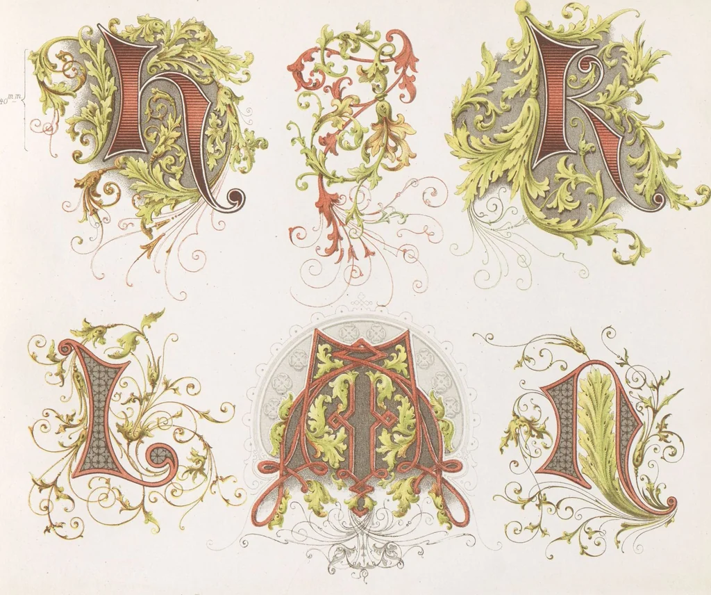 An illustration from Dondorf's Alphabete : eine Sammlung von Musterblättern der verschiedensten Schriftarten älterer und neuerer Zeit ... / [zusammengestellt von Fr. Christmann], 1873, leaf 32