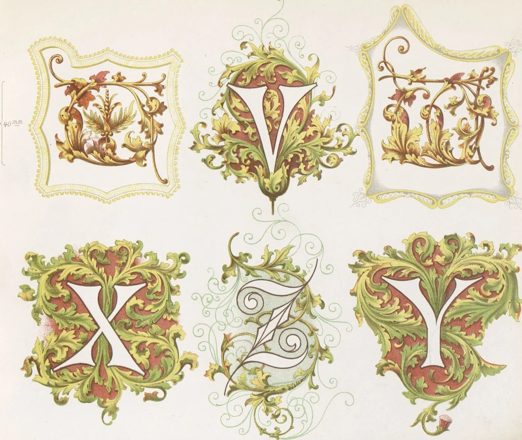 An illustration from Dondorf's Alphabete : eine Sammlung von Musterblättern der verschiedensten Schriftarten älterer und neuerer Zeit ... / [zusammengestellt von Fr. Christmann], 1873, leaf 34