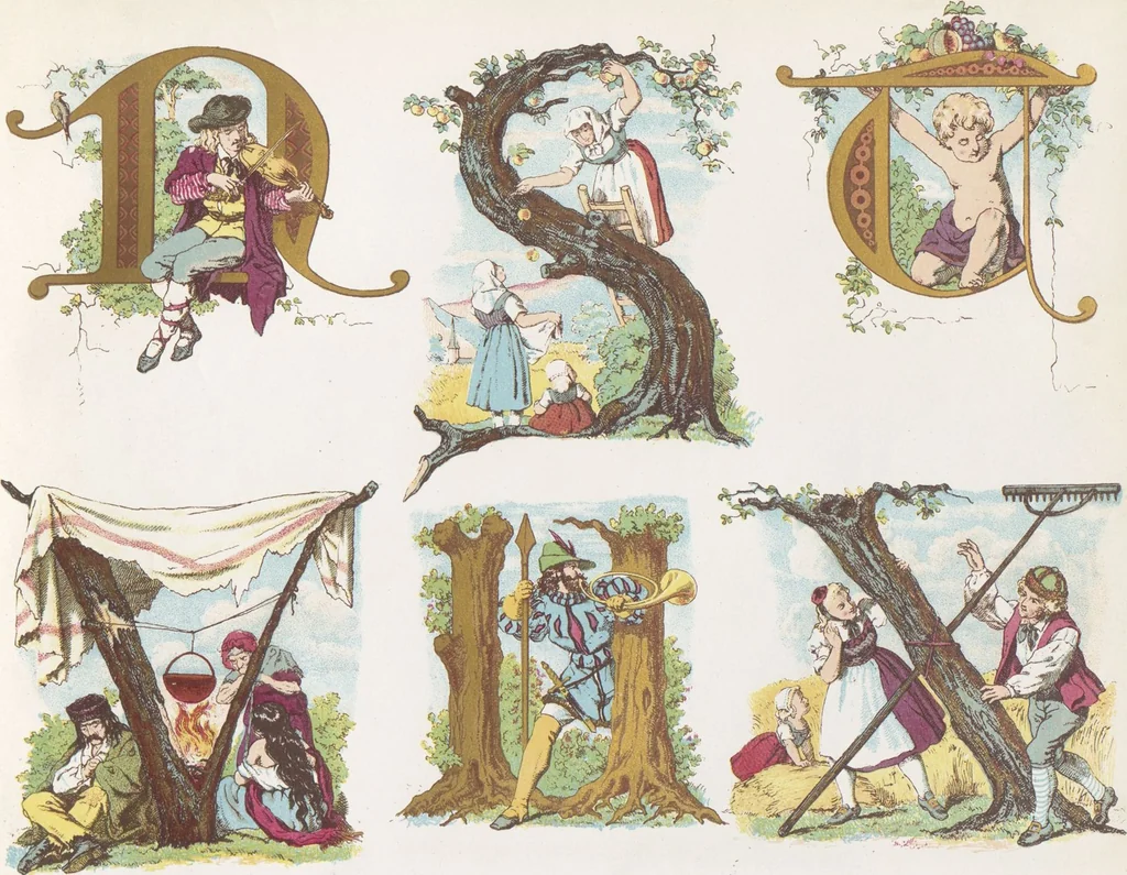 An illustration from Dondorf's Alphabete : eine Sammlung von Musterblättern der verschiedensten Schriftarten älterer und neuerer Zeit ... / [zusammengestellt von Fr. Christmann], 1873, leaf 37