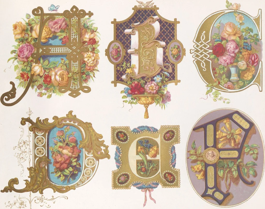 An illustration from Dondorf's Alphabete : eine Sammlung von Musterblättern der verschiedensten Schriftarten älterer und neuerer Zeit ... / [zusammengestellt von Fr. Christmann], 1873, leaf 47