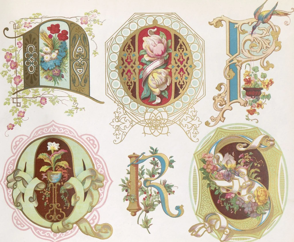 An illustration from Dondorf's Alphabete : eine Sammlung von Musterblättern der verschiedensten Schriftarten älterer und neuerer Zeit ... / [zusammengestellt von Fr. Christmann], 1873, leaf 49