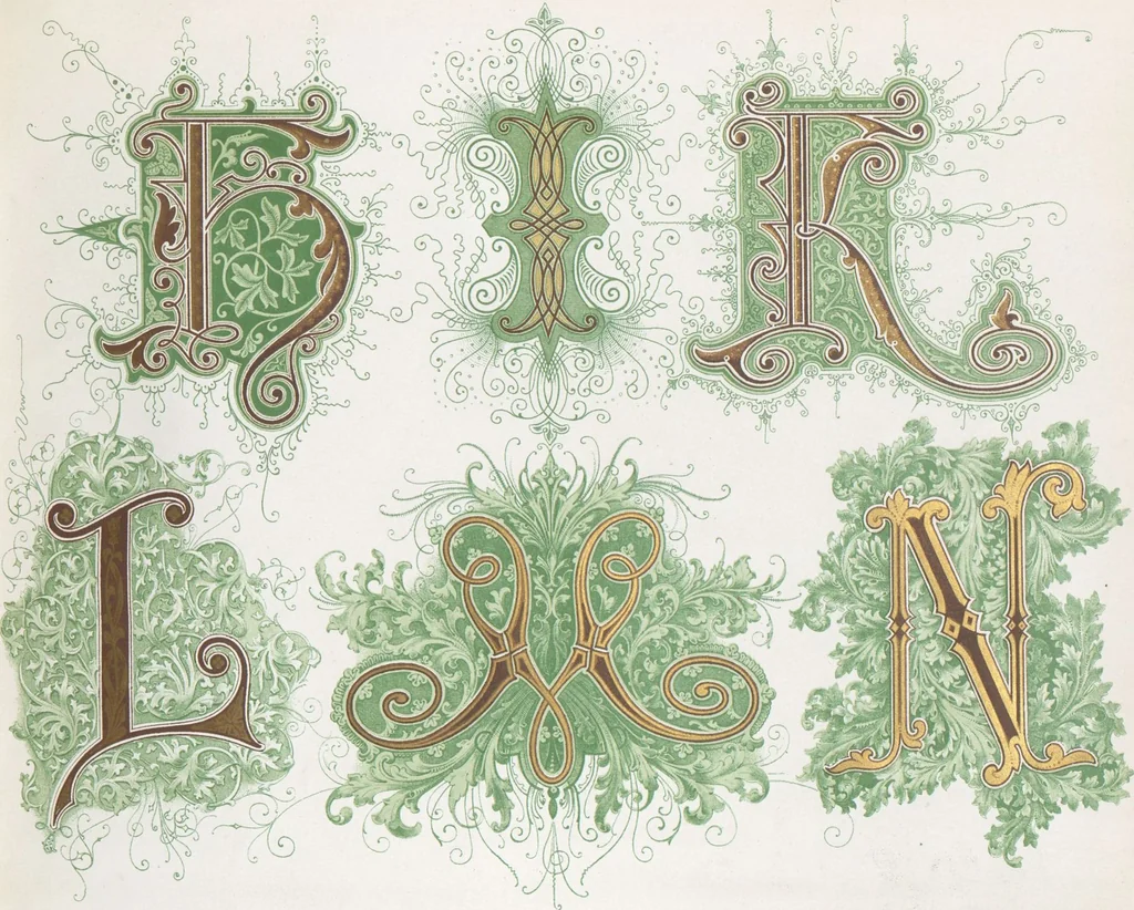 An illustration from Dondorf's Alphabete : eine Sammlung von Musterblättern der verschiedensten Schriftarten älterer und neuerer Zeit ... / [zusammengestellt von Fr. Christmann], 1873, leaf 52