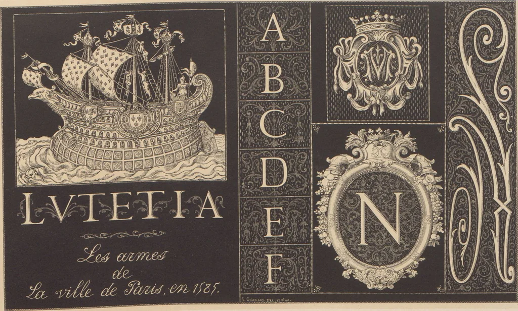 An illustration from Les petits alphabets du brodeur : compositions originales inspirées de nos grandes époques décoratives / par Ed. Guichard, leaf 15