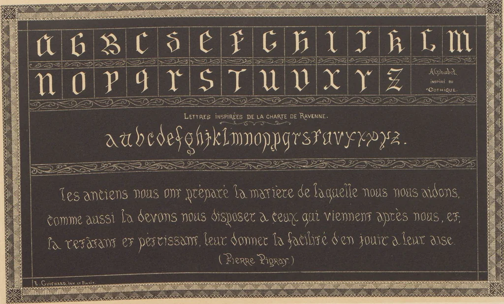 An illustration from Les petits alphabets du brodeur : compositions originales inspirées de nos grandes époques décoratives / par Ed. Guichard, leaf 22
