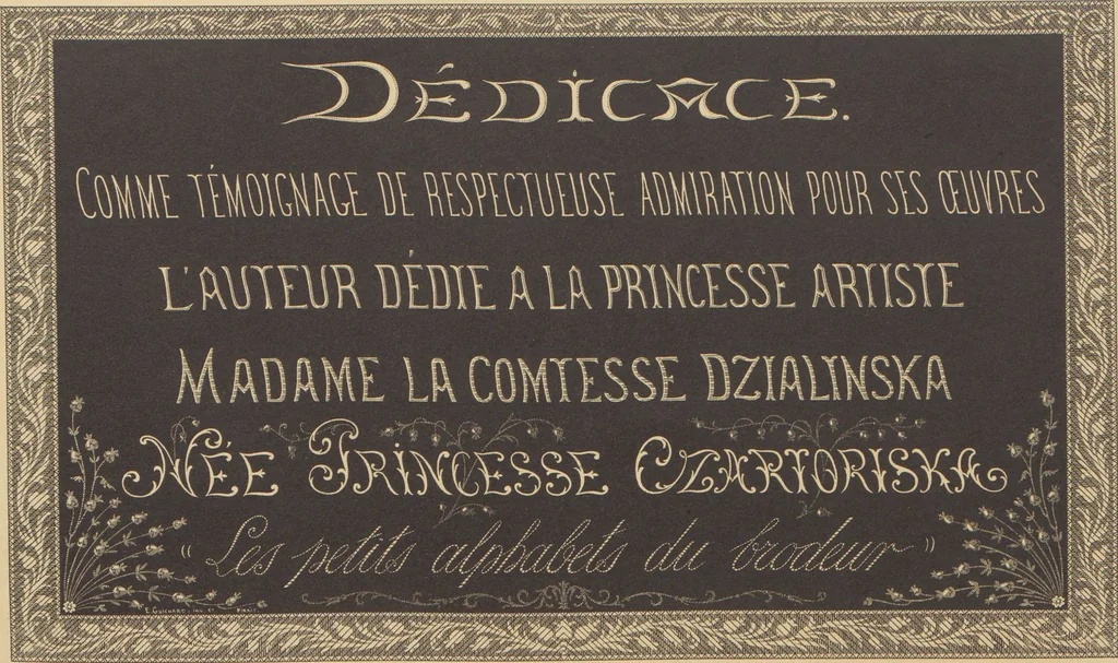 An illustration from Les petits alphabets du brodeur : compositions originales inspirées de nos grandes époques décoratives / par Ed. Guichard, leaf 3