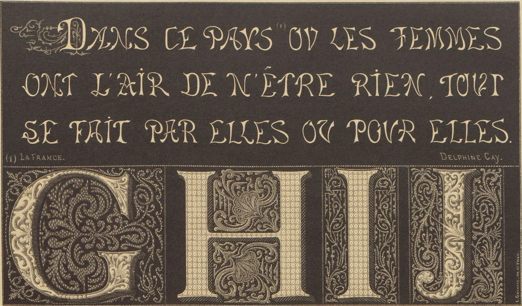 An illustration from Les petits alphabets du brodeur : compositions originales inspirées de nos grandes époques décoratives / par Ed. Guichard, leaf 9