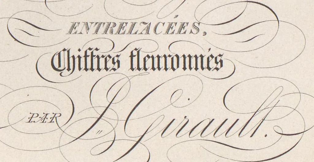 An illustration from Álbum graphique : recueil d'alphabets français, étrangers et ornés, couronnes, armes, supports, chiffres entrelacés et ornés : [volume 1] / monogrammes tires d'anciens manuscrits et composés par J. Girault, 1870, leaf 34