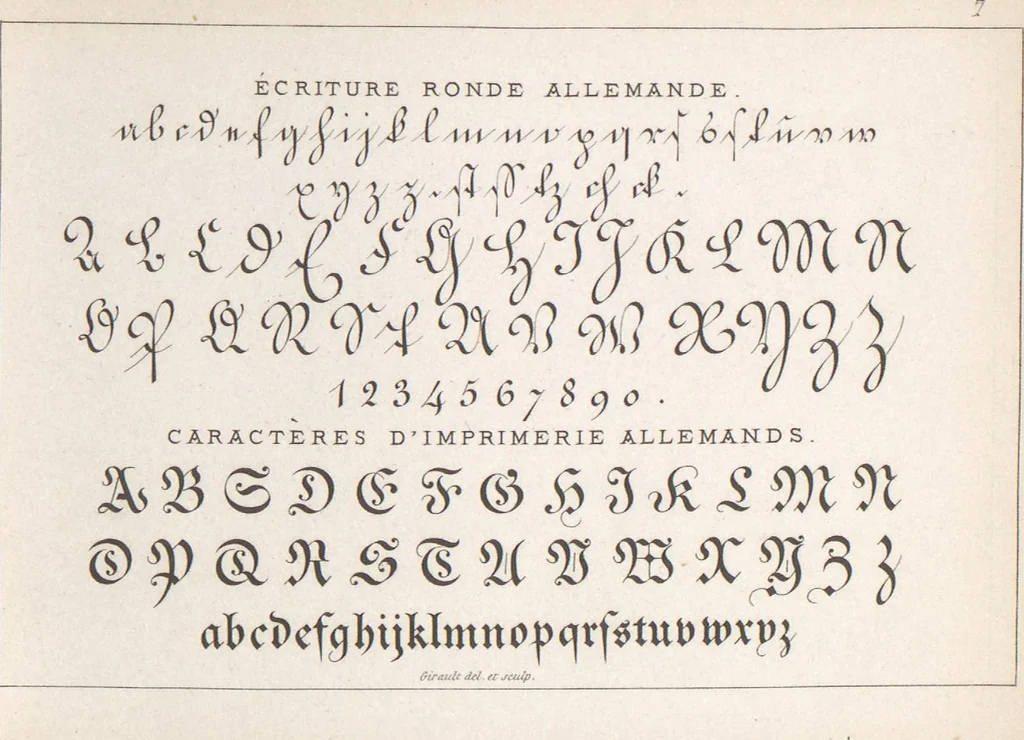 An illustration from Álbum graphique : recueil d'alphabets français, étrangers et ornés, couronnes, armes, supports, chiffres entrelacés et ornés : [volume 1] / monogrammes tires d'anciens manuscrits et composés par J. Girault, 1870, leaf 82