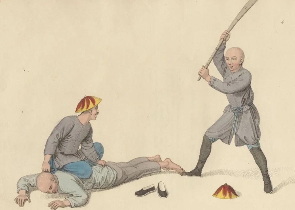 An illustration from The punishments of China, illustrated by twenty-two engravings; with explanations in English and French, 1801, leaf 18