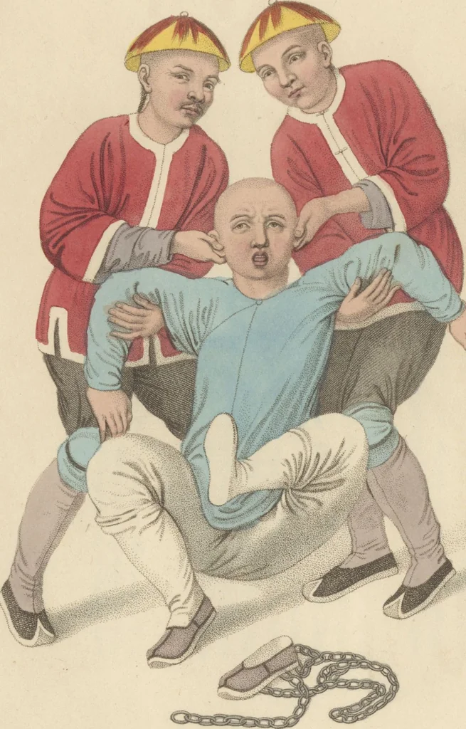 An illustration from The punishments of China, illustrated by twenty-two engravings; with explanations in English and French, 1801, leaf 21