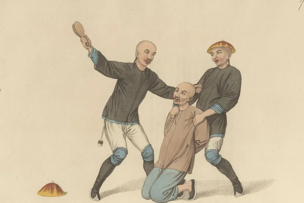 An illustration from The punishments of China, illustrated by twenty-two engravings; with explanations in English and French, 1801, leaf 27