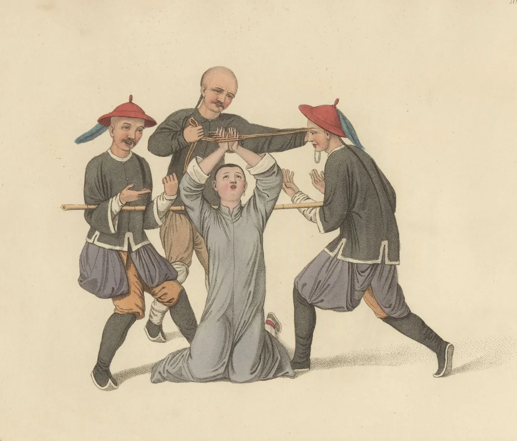An illustration from The punishments of China, illustrated by twenty-two engravings; with explanations in English and French, 1801, leaf 36