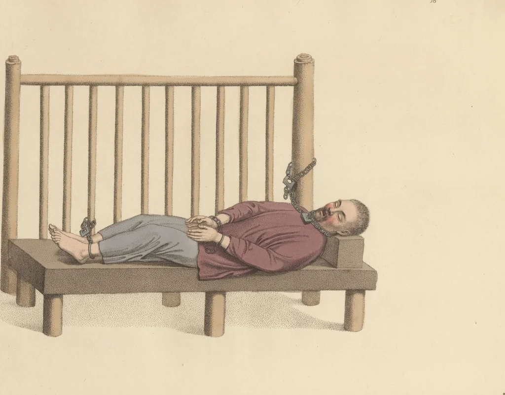 An illustration from The punishments of China, illustrated by twenty-two engravings; with explanations in English and French, 1801, leaf 60