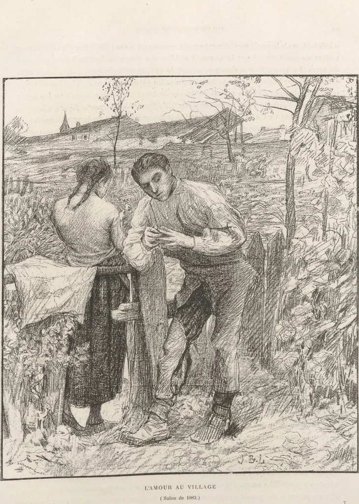 An illustration from Bastien-Lepage, sa vie et ses oeuvres, 1848-1884 / étude par L. de Fourcaud ; publié sous la directionde F.-G. Dumas, 1885, leaf 29