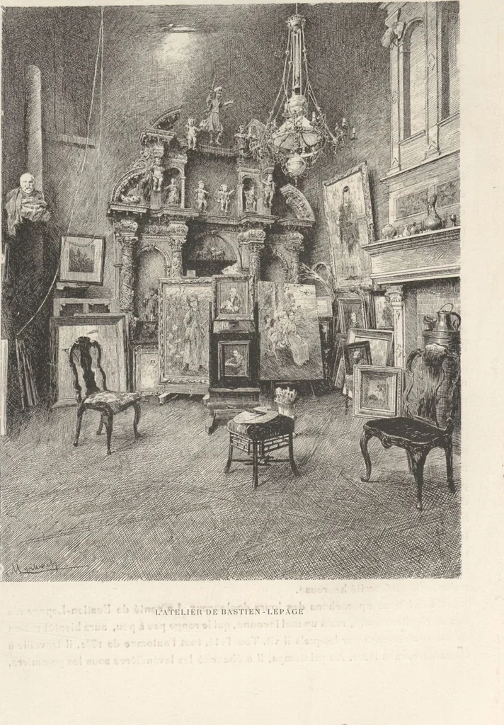 An illustration from Bastien-Lepage, sa vie et ses oeuvres, 1848-1884 / étude par L. de Fourcaud ; publié sous la directionde F.-G. Dumas, 1885, leaf 36