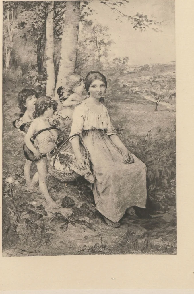 An illustration from Bastien-Lepage, sa vie et ses oeuvres, 1848-1884 / étude par L. de Fourcaud ; publié sous la directionde F.-G. Dumas, 1885, leaf 46