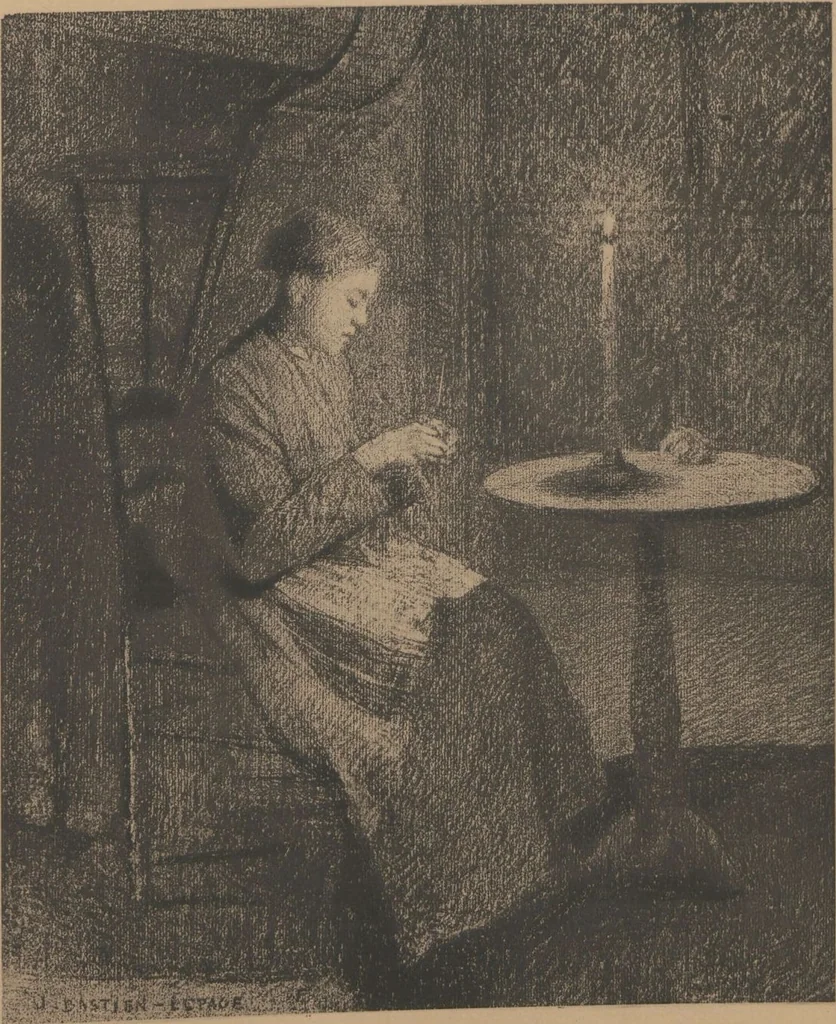 An illustration from Bastien-Lepage, sa vie et ses oeuvres, 1848-1884 / étude par L. de Fourcaud ; publié sous la directionde F.-G. Dumas, 1885, leaf 80