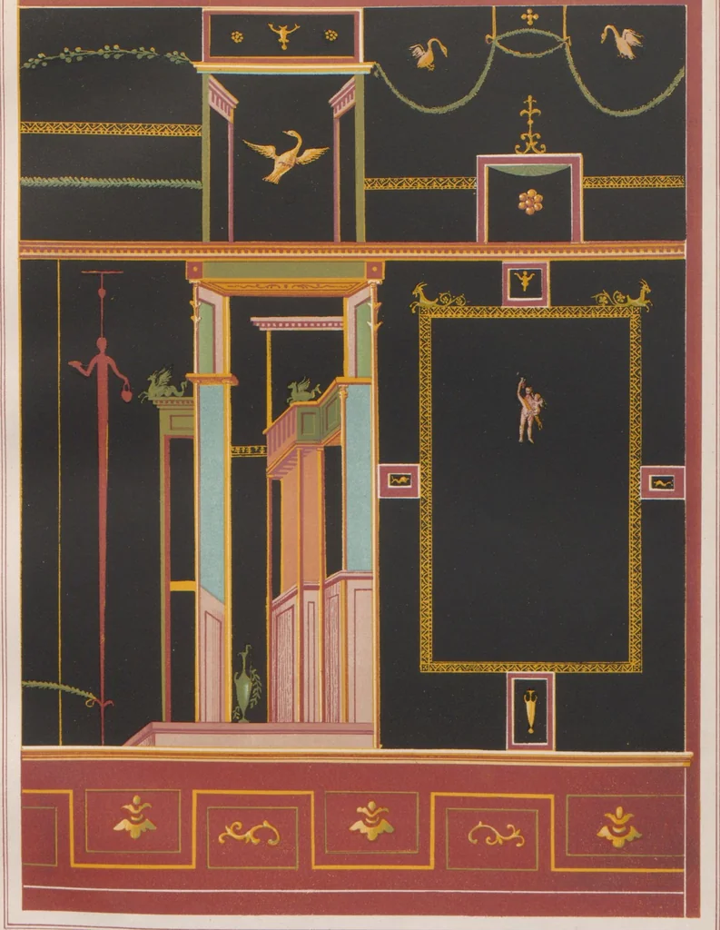 An illustration from The most beautiful walls in Pompeii, reproduced in chromolithography... / with explanatory notes by E. Presuhn, 1877, leaf 18