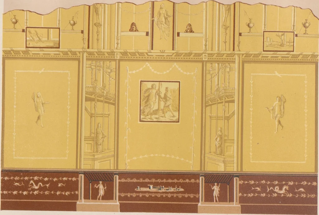 An illustration from The most beautiful walls in Pompeii, reproduced in chromolithography... / with explanatory notes by E. Presuhn, 1877, leaf 22