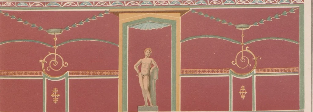 An illustration from The most beautiful walls in Pompeii, reproduced in chromolithography... / with explanatory notes by E. Presuhn, 1877, leaf 44