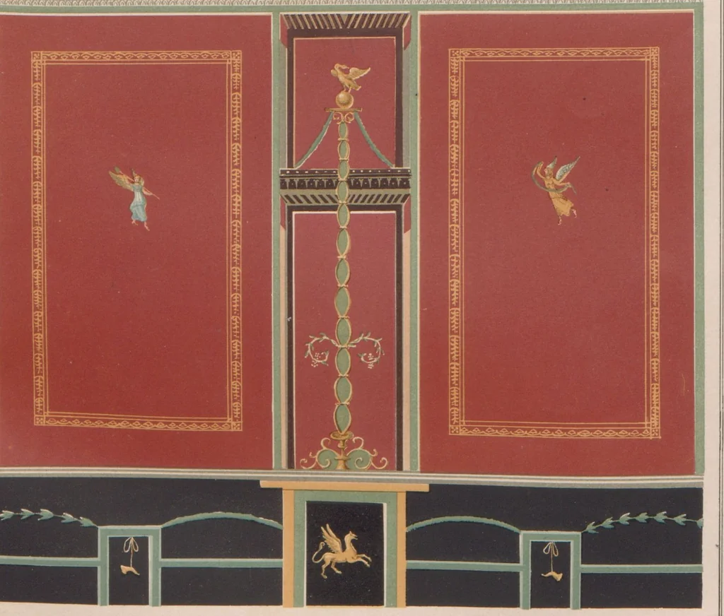 An illustration from The most beautiful walls in Pompeii, reproduced in chromolithography... / with explanatory notes by E. Presuhn, 1877, leaf 44