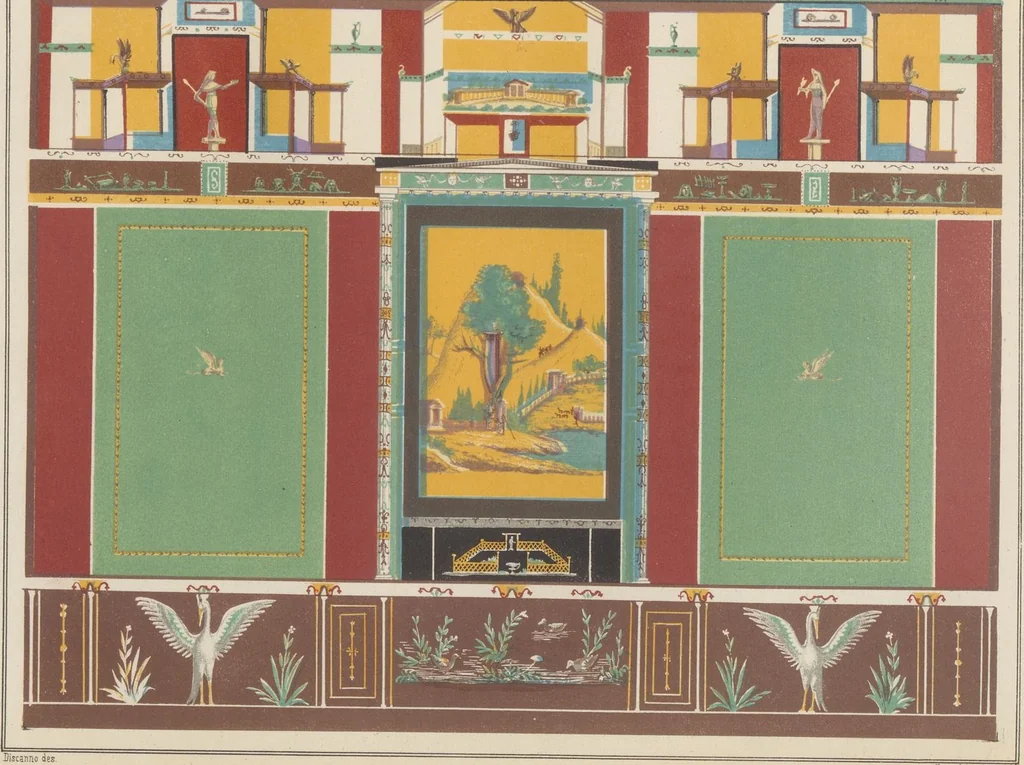 An illustration from The most beautiful walls in Pompeii, reproduced in chromolithography... / with explanatory notes by E. Presuhn, 1877, leaf 52