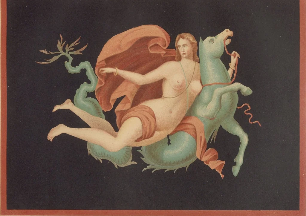 An illustration from The most beautiful walls in Pompeii, reproduced in chromolithography... / with explanatory notes by E. Presuhn, 1877, leaf 56