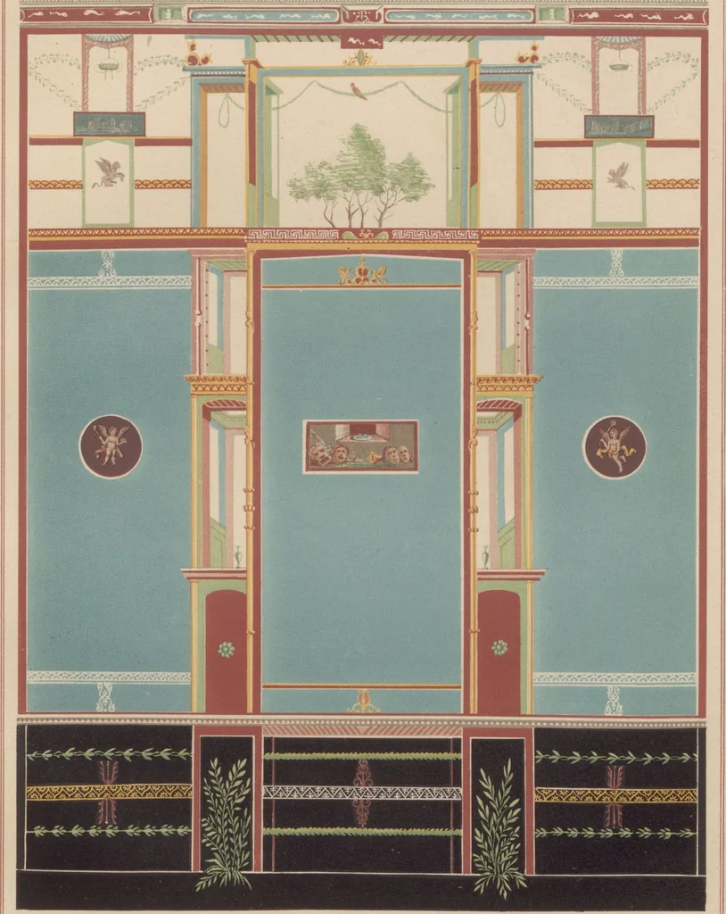 An illustration from The most beautiful walls in Pompeii, reproduced in chromolithography... / with explanatory notes by E. Presuhn, 1877, leaf 67