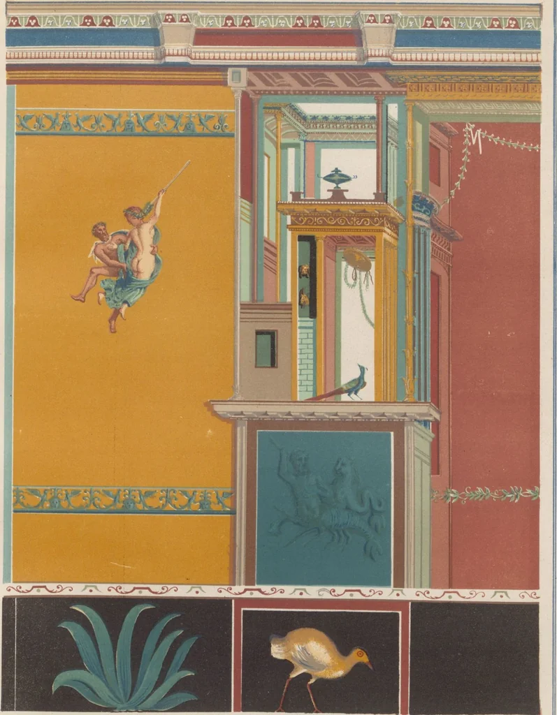 An illustration from The most beautiful walls in Pompeii, reproduced in chromolithography... / with explanatory notes by E. Presuhn, 1877, leaf 69