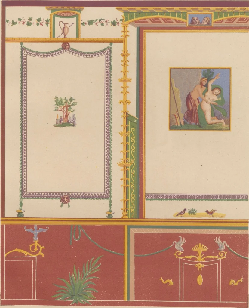 An illustration from The most beautiful walls in Pompeii, reproduced in chromolithography... / with explanatory notes by E. Presuhn, 1877, leaf 71