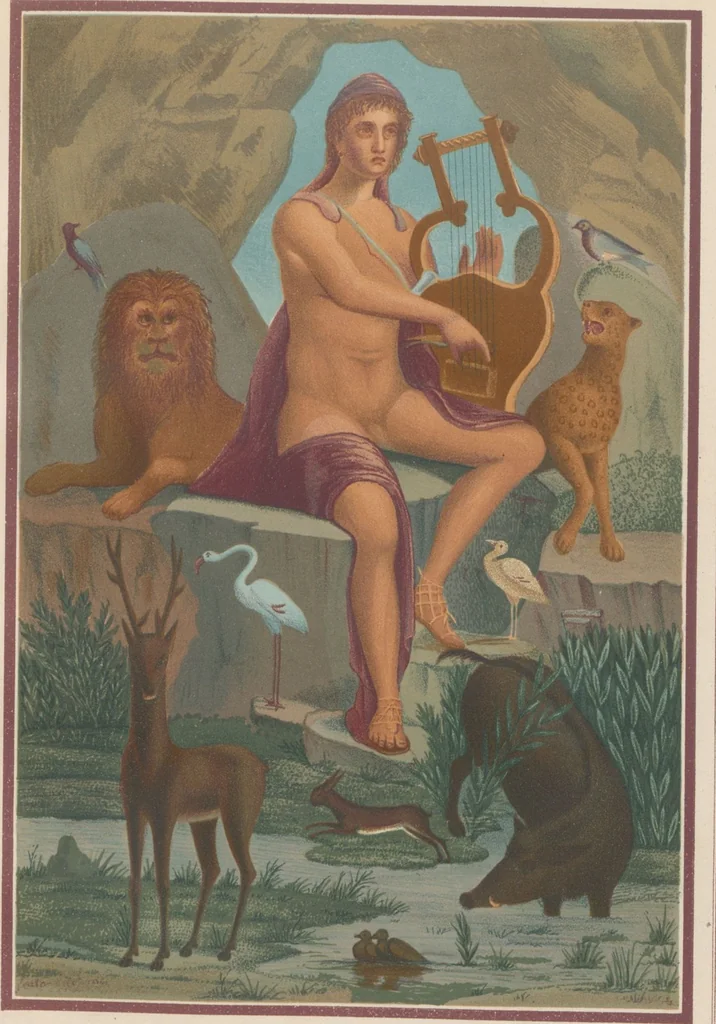 An illustration from The most beautiful walls in Pompeii, reproduced in chromolithography... / with explanatory notes by E. Presuhn, 1877, leaf 75