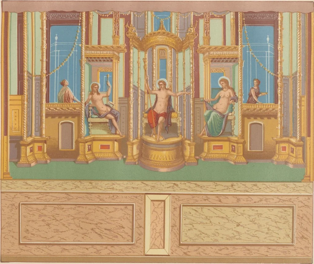 An illustration from The most beautiful walls in Pompeii, reproduced in chromolithography... / with explanatory notes by E. Presuhn, 1877, leaf 79