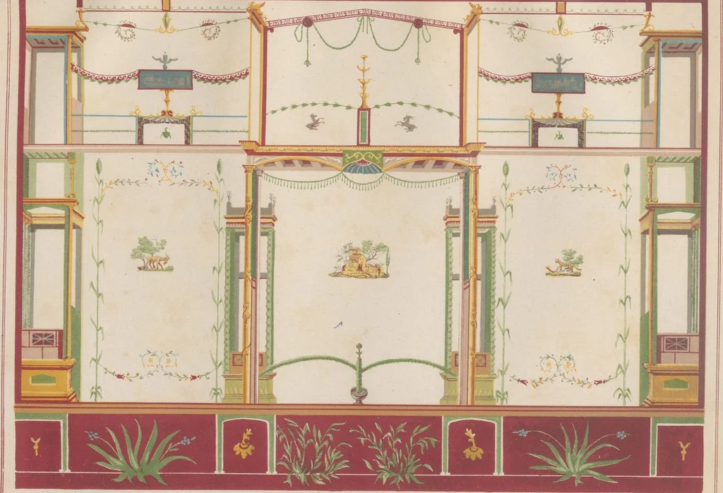 An illustration from The most beautiful walls in Pompeii, reproduced in chromolithography... / with explanatory notes by E. Presuhn, 1877, leaf 81