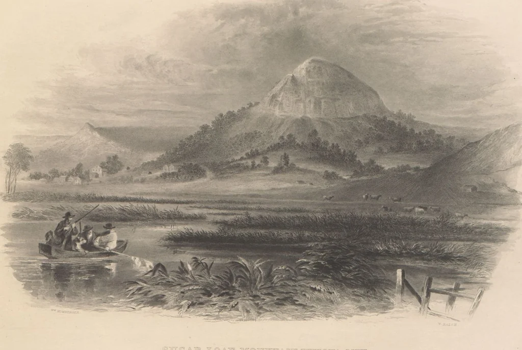 An illustration from Gallery of landscape painters : comprising twenty-four illustrations of American scenery, from paintings by G.L. Brown, W.H. Beard, Casilear, Colman, DeHaas, Gignoux, William Hart, James M. Hart, Hill, Hinshelwood, Hubbard, Inness, Kensett, Momberger, J.D. Smillie, Geo. H. Smillie, Whittredge ; Engraved on steel, by eminent engravers, with letter-press descriptions, 1872, leaf 11