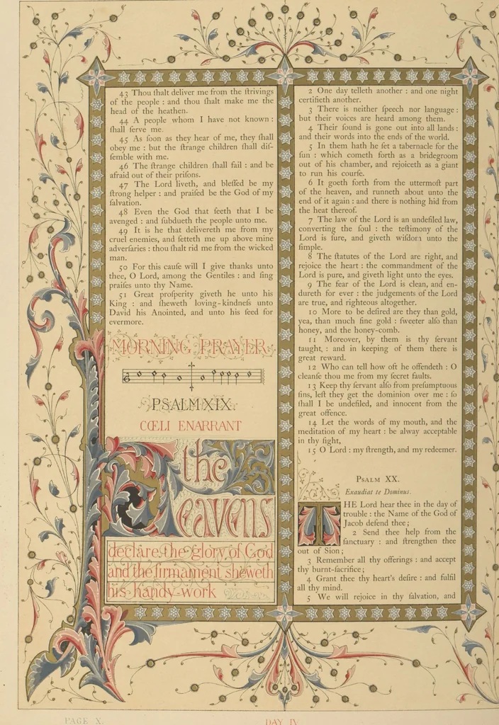 An illustration from The Psalms of David / illuminated by Owen Jones, 1861, leaf 20