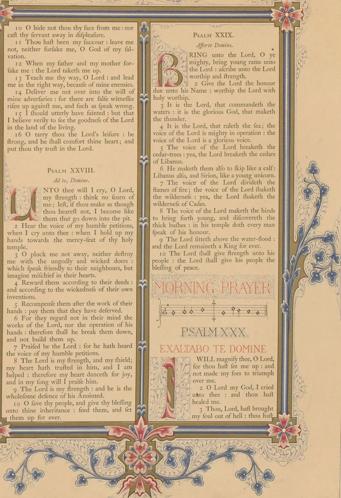 An illustration from The Psalms of David / illuminated by Owen Jones, 1861, leaf 25