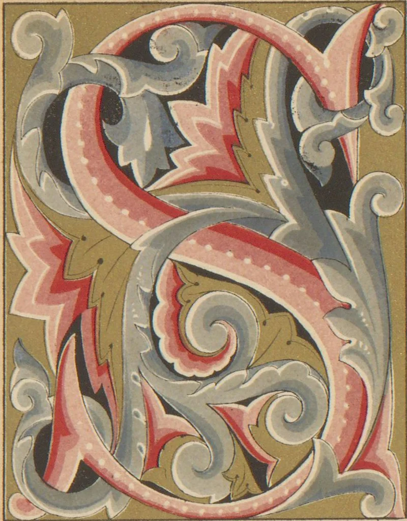 An illustration from The Psalms of David / illuminated by Owen Jones, 1861, leaf 51