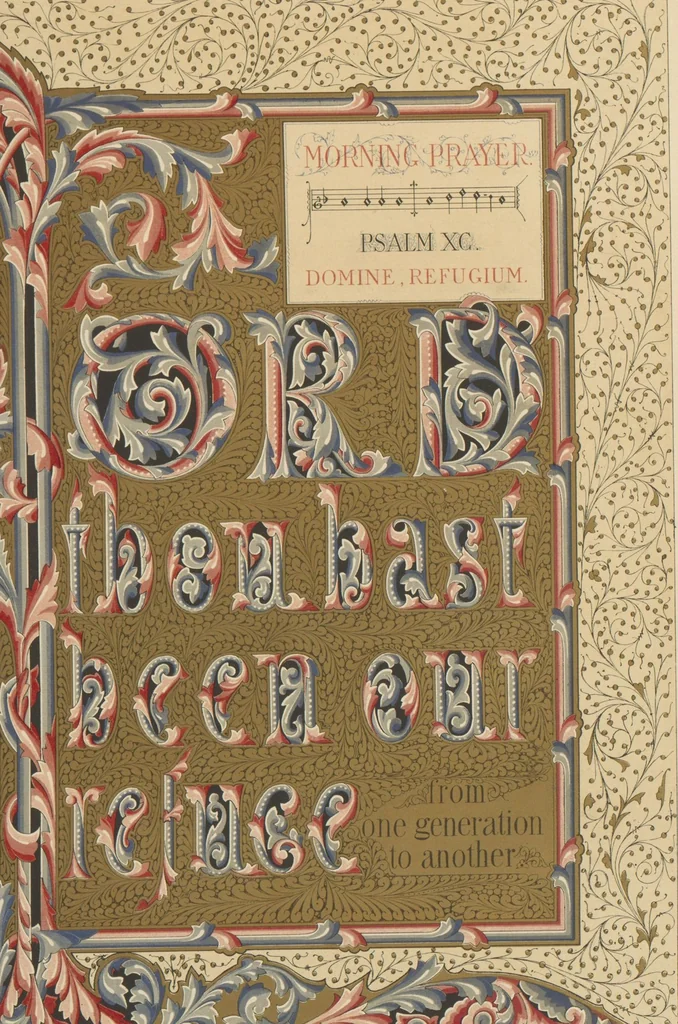 An illustration from The Psalms of David / illuminated by Owen Jones, 1861, leaf 65