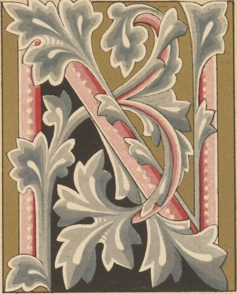 An illustration from The Psalms of David / illuminated by Owen Jones, 1861, leaf 85