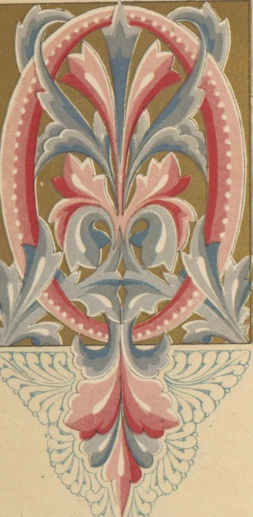 An illustration from The Psalms of David / illuminated by Owen Jones, 1861, leaf 87