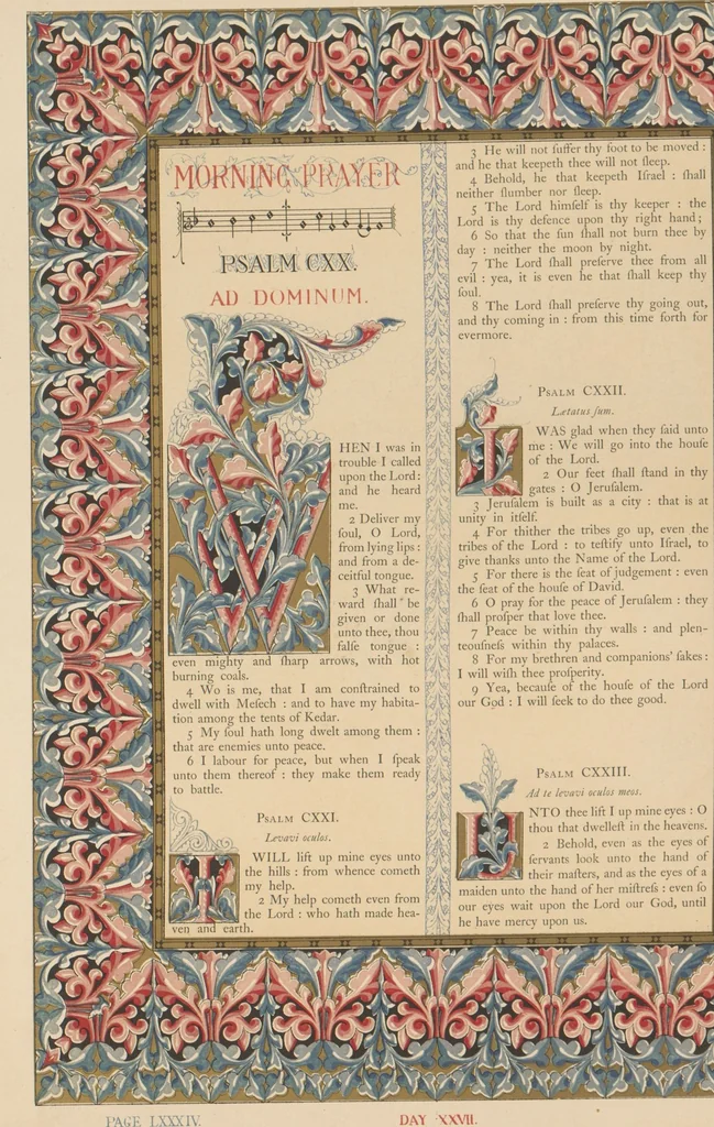 An illustration from The Psalms of David / illuminated by Owen Jones, 1861, leaf 94