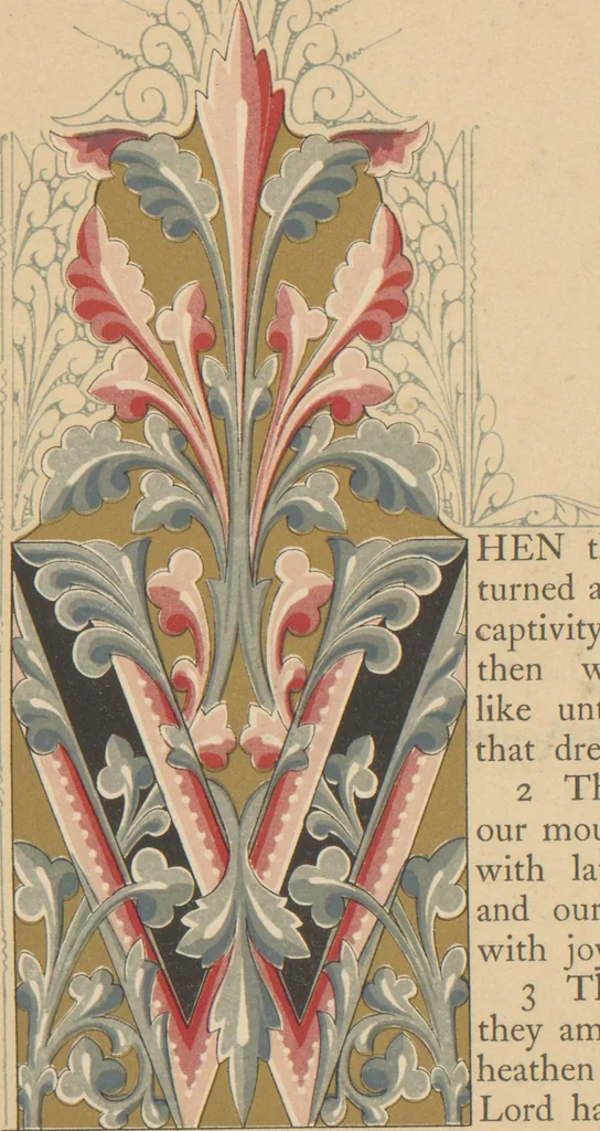 An illustration from The Psalms of David / illuminated by Owen Jones, 1861, leaf 95