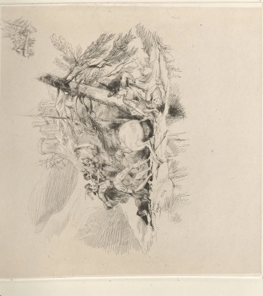 An illustration from Original etchings / by Sir George Hayter, historical and portrait painter to His Majesty the King of Belgium, and member of the Academy of Rome, Florence, Bologna, Parma and Venice : forty-six etchings, 1879, leaf 41