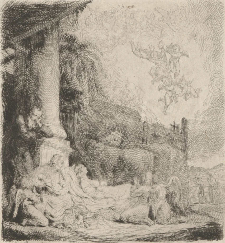 An illustration from Original etchings / by Sir George Hayter, historical and portrait painter to His Majesty the King of Belgium, and member of the Academy of Rome, Florence, Bologna, Parma and Venice : forty-six etchings, 1879, leaf 43