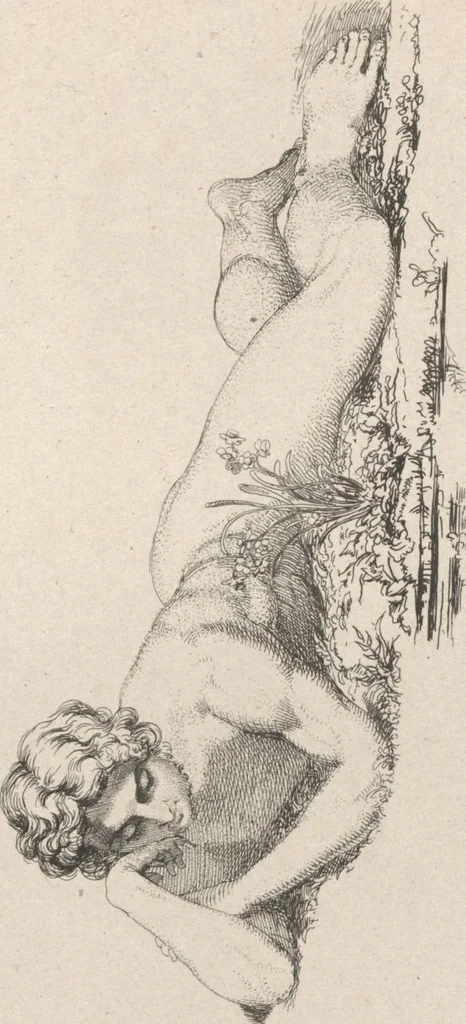 An illustration from Original etchings / by Sir George Hayter, historical and portrait painter to His Majesty the King of Belgium, and member of the Academy of Rome, Florence, Bologna, Parma and Venice : forty-six etchings, 1879, leaf 46